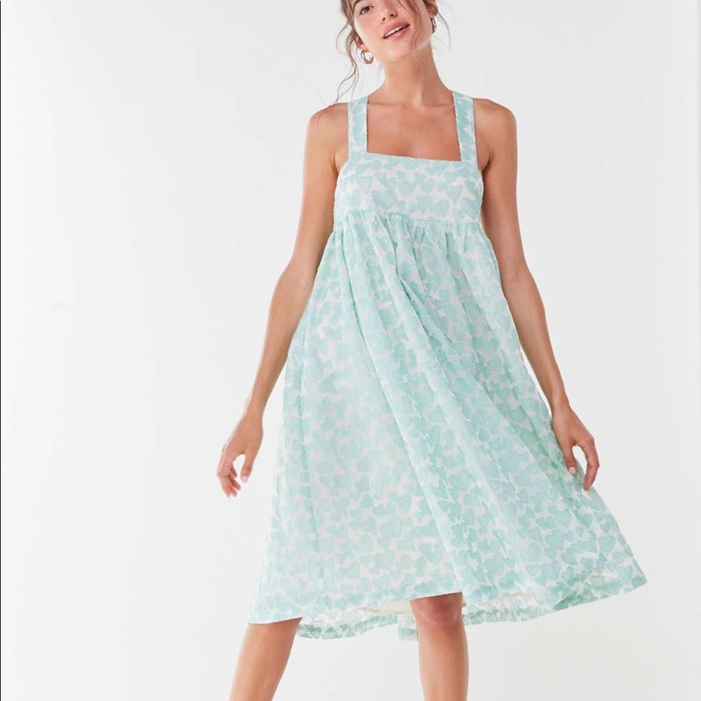 Kimchi Blue Bursting Heart Sequin Midi Dress